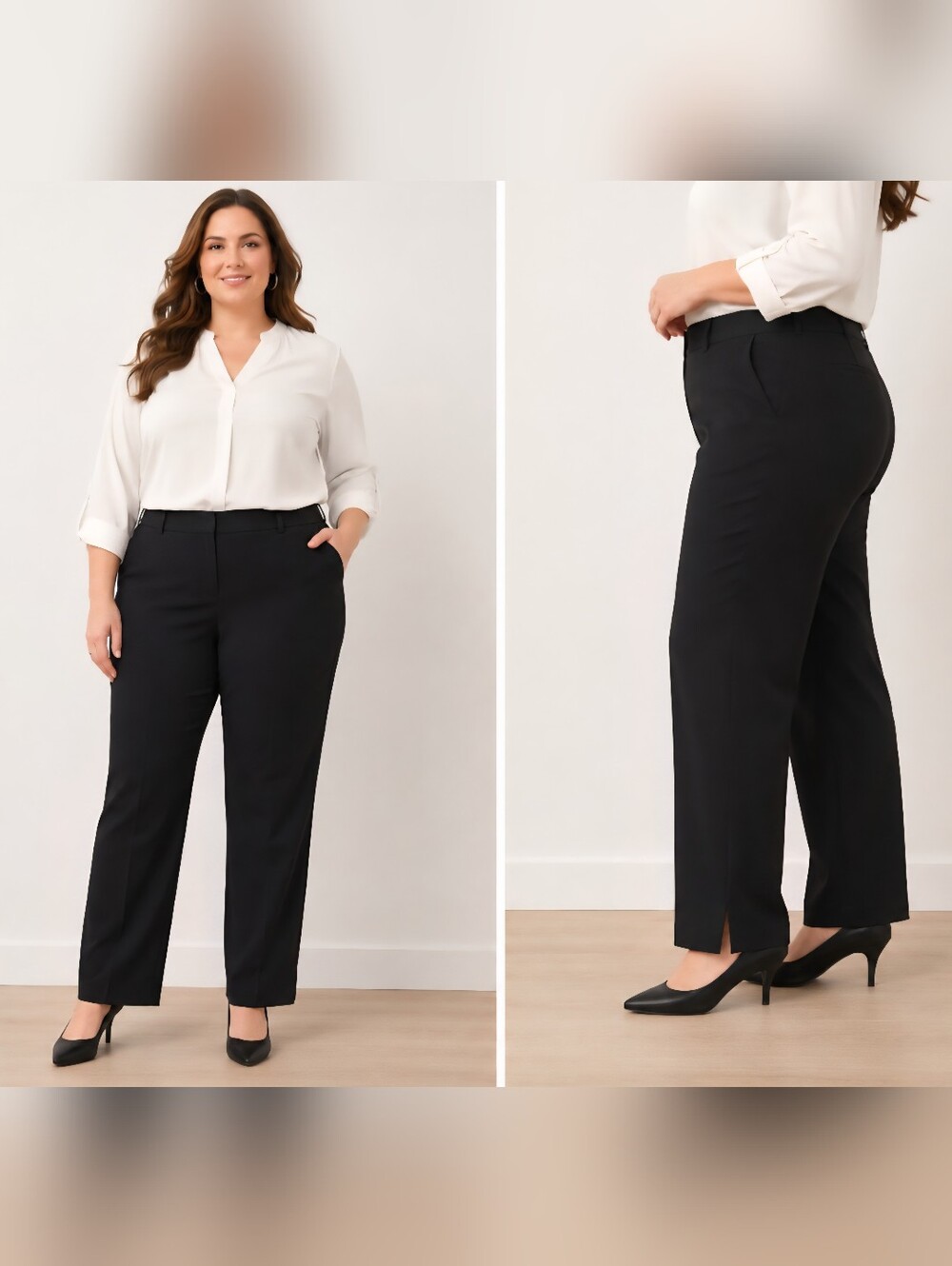JM Studio Black Dress Slacks Pants Plus Size 16W